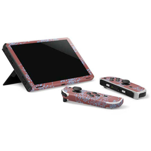 Airy Blue Floral Nintendo Switch OLED (2021) Skin